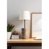 Lampa stołowa drewniana boho, drewno mango, styl skandynawski i retro, 53 cm, E27