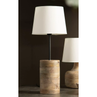 Lampa stołowa drewniana boho, drewno mango, styl skandynawski i retro, 53 cm, E27