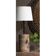 Lampa stołowa drewniana boho, drewno mango, styl skandynawski i retro, 53 cm, E27
