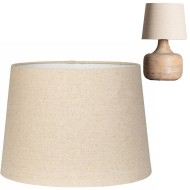 Abażur lniany beżowy, stożkowy, regulowane mocowanie, kompatybilny z E27 i E14, 35 cm
