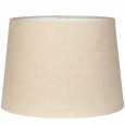 Abażur lniany beżowy, stożkowy, regulowane mocowanie, kompatybilny z E27 i E14, 35 cm
