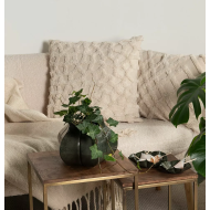 Poszewka dekoracyjna boho 50x50 cm, bawełniana, beżowa z ozdobnym wzorem