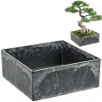 Doniczka na bonsai 15x15 cm, imitacja kamienia, z recyklingu