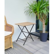 Stolik boczny kawowy bambusowy składany do salonu i ogrodu