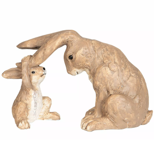 Figurka zajączki wielkanocne 17 cm | Urocza dekoracja na stół, półkę, parapet