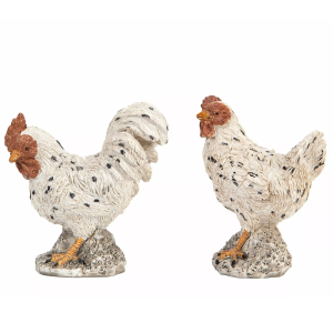 Figurka kura i kogut 10 cm | Komplet wielkanocny, dekoracja na stół, parapet, półkę