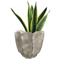 Doniczka betonowa 16 cm | Elegancka osłonka w kształcie kwiatu, efekt kamienia