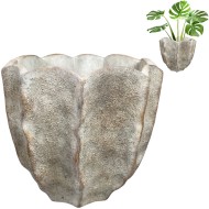 Duża doniczka betonowa 23 cm | Osłonka w kształcie kwiatu, efekt kamienia