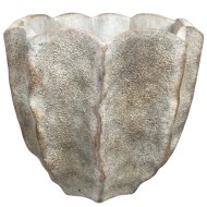 Duża doniczka betonowa 23 cm | Osłonka w kształcie kwiatu, efekt kamienia