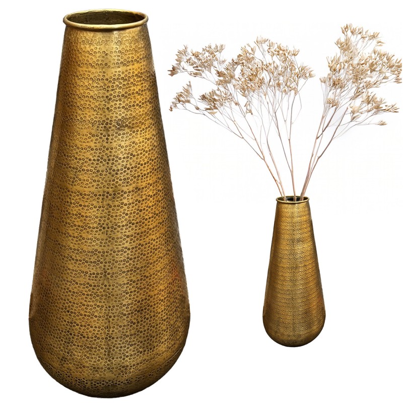 Wazon podłogowy złoty 48 cm | Metalowy wazon na gałęzie i bukiety, elegancki prezent