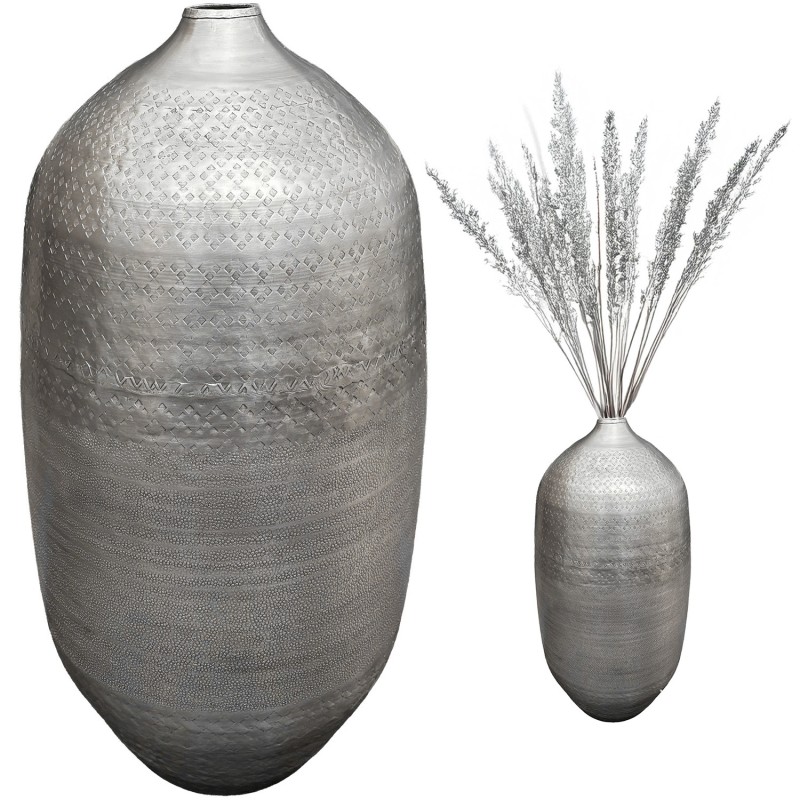 Wazon podłogowy srebrny 48 cm | Metalowy wazon na gałęzie i dekoracje, elegancki prezent