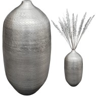 Wazon podłogowy srebrny 48 cm | Metalowy wazon na gałęzie i dekoracje, elegancki prezent