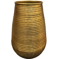 Wazon metalowy złoty 38 cm | Elegancki wazon na kwiaty, dekoracja do salonu i sypialni