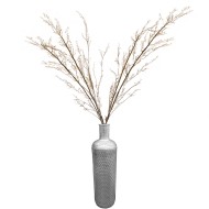 Wazon podłogowy srebrny 54 cm | Metalowy wazon butelka na gałęzie i dekoracje