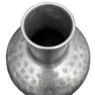 Wazon podłogowy srebrny 46,5 cm | Metalowy wazon butelka na gałęzie i dekoracje