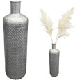 Wazon podłogowy srebrny 46,5 cm | Metalowy wazon butelka na gałęzie i dekoracje