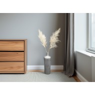 Wazon podłogowy srebrny 46,5 cm | Metalowy wazon butelka na gałęzie i dekoracje