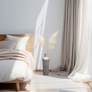 Wazon podłogowy srebrny 46,5 cm | Metalowy wazon butelka na gałęzie i dekoracje