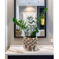 Doniczka boho z makramą | Naturalna doniczka z trawy morskiej