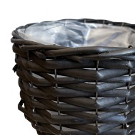 Doniczka na nóżkach czarna z bambusa | Stylowy kwietnik na rośliny