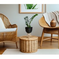 Doniczka na nóżkach czarna z bambusa | Stylowy kwietnik na rośliny