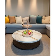 Patera boho rattanowa dwupoziomowa | Naturalny dodatek na stół