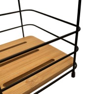 Koszyk łazienkowy bambusowo-metalowy | Stylowy organizer do łazienki