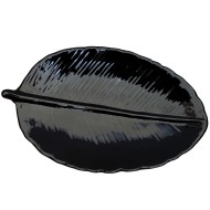 Talerzyk Liść Ceramiczny Czarny | Stylowy Dodatek do Wnętrza