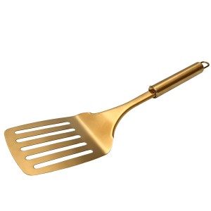 Złota łopatka kuchenna ze stali nierdzewnej – Idealna do steków, mięsa, jajek i naleśników