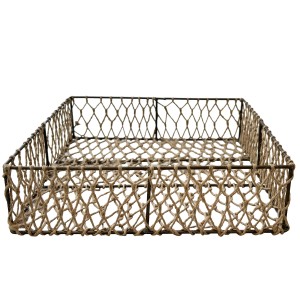 Serwetnik boho z juty i metalu – Naturalny dodatek z ażurowym splotem 22,5 cm