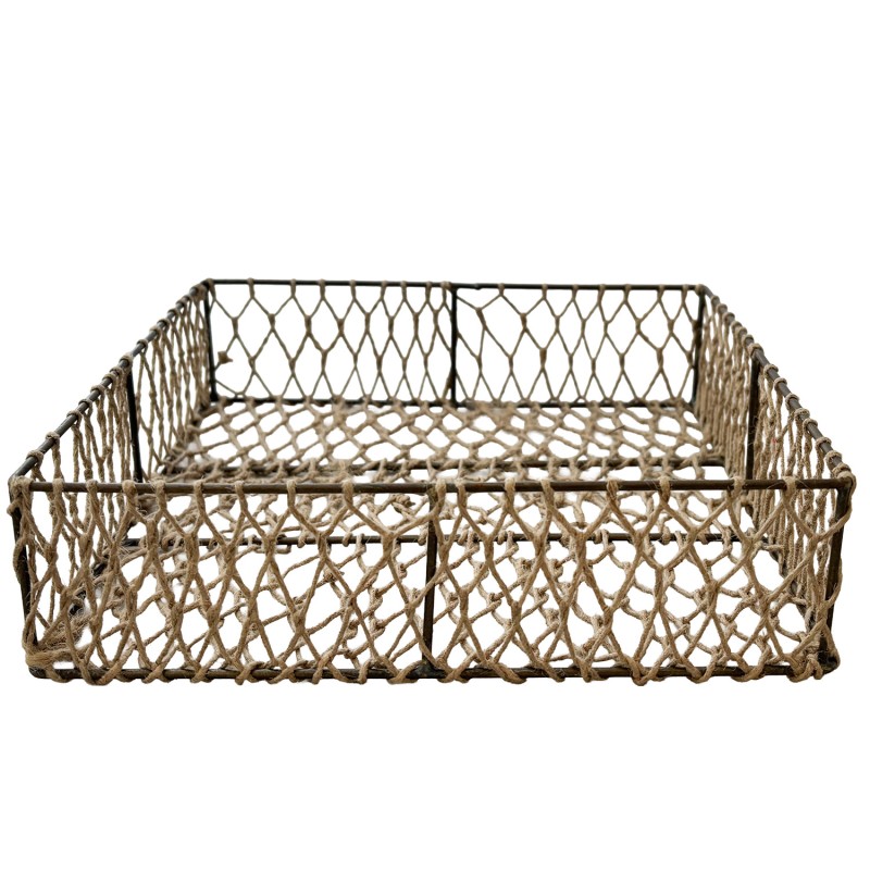 Serwetnik boho z juty i metalu – Naturalny dodatek z ażurowym splotem 22,5 cm