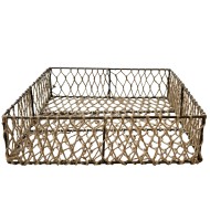 Serwetnik boho z juty i metalu – Naturalny dodatek z ażurowym splotem 22,5 cm