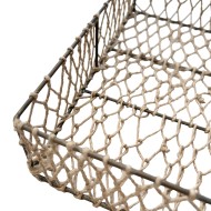 Serwetnik boho z juty i metalu – Naturalny dodatek z ażurowym splotem 22,5 cm