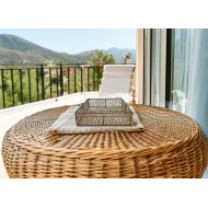 Serwetnik boho z juty i metalu – Naturalny dodatek z ażurowym splotem 22,5 cm