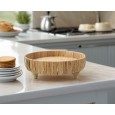 Okrągła taca rattanowa na nóżkach – boho dekoracja z naturalnego rattanu 30 cm
