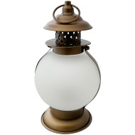 Lampion metalowy złoty z matowym kloszem – do zawieszenia