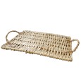 Taca rattanowa prostokątna boho naturalna dekoracyjna 41,5x24 cm