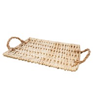 Taca rattanowa prostokątna boho naturalna dekoracyjna