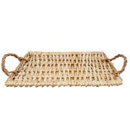 Taca rattanowa prostokątna boho naturalna dekoracyjna