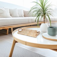 Taca rattanowa prostokątna boho naturalna dekoracyjna