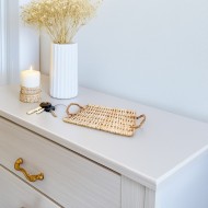 Taca rattanowa prostokątna boho naturalna dekoracyjna