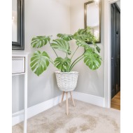 Doniczka bambusowa biała na nóżkach duża 56 cm