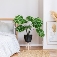 Doniczka bambusowa czarna na nóżkach duża 56 cm