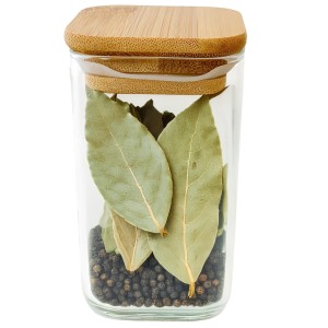 Szklany słoik kuchenny z bambusową pokrywką 300 ml – naturalny styl i szczelność