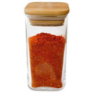 Szklany słoik kuchenny z bambusową pokrywką 350 ml – naturalny styl i szczelność