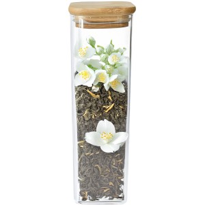 Szklany słoik z bambusową pokrywką 550 ml – szczelny i stylowy pojemnik kuchenny