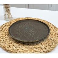 Talerz obiadowy brązowo-grafitowy 27 cm – styl i funkcjonalność | Skandi