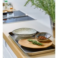 Szary półmisek ceramiczny 24,5 × 18 cm – elegancki, wysokiej jakości, do serwowania dań