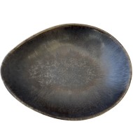 Półmisek ceramiczny 24,5 × 18 cm – brązowo-grafitowy, stylowy i funkcjonalny