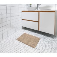 Brązowy dywanik łazienkowy z antypoślizgiem 70x45 cm